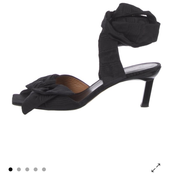 NIB Ganni Black Soft Bow Bow-Tie Heel Sandals - Picture 14 of 16